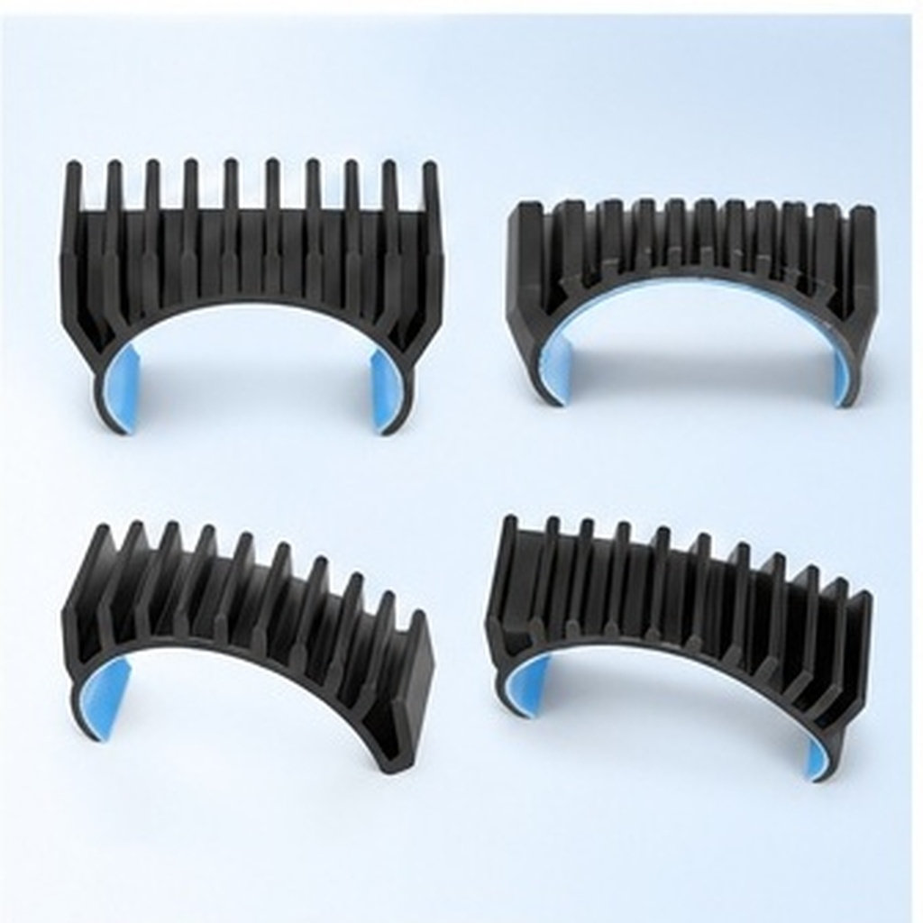 Heatsink - 円形のアルミニウム製ステッピングモーターヒートシンク。湾曲したアーチ型デザインで、デスクトップ3DプリンターやCNCマシンのモーターに使用できる、自己接着式の熱伝導テープ。