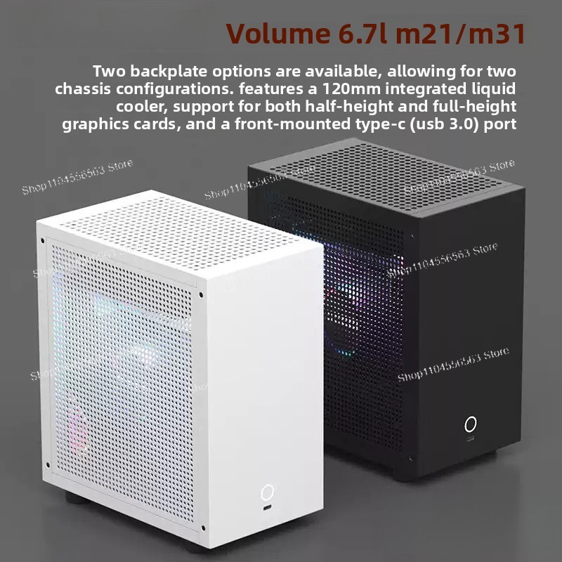 Aio Liquid Cooler - M21 / M31 Mini ITXコンピューターケース、120mm AIO水冷クーラー、ロープロファイルGPU、1U