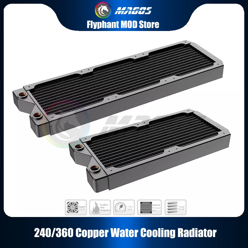 Chiller Water Cooling System Pc - Azieru-水冷ラジエーター,銅製水冷システム,熱交換器,PC, CPU, GPU用の放散,AU-RD240-CU-V3, 240,360