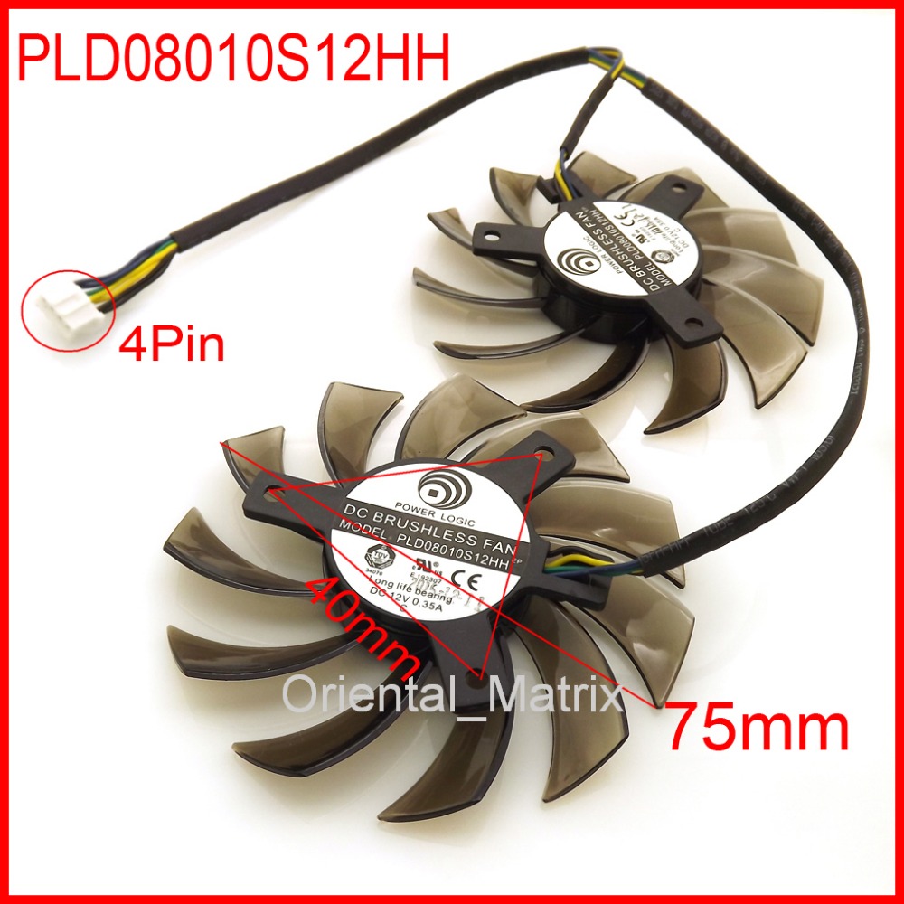 Cpu Heatsink - 送料無料 2 ピース/ロット PLD08010S12HH 75 ミリメートル