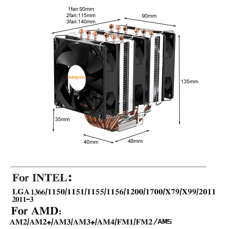6本のヒートパイプを搭載したCPU空冷クーラー。Intel  - Cpu Heatsink のレビューと価格